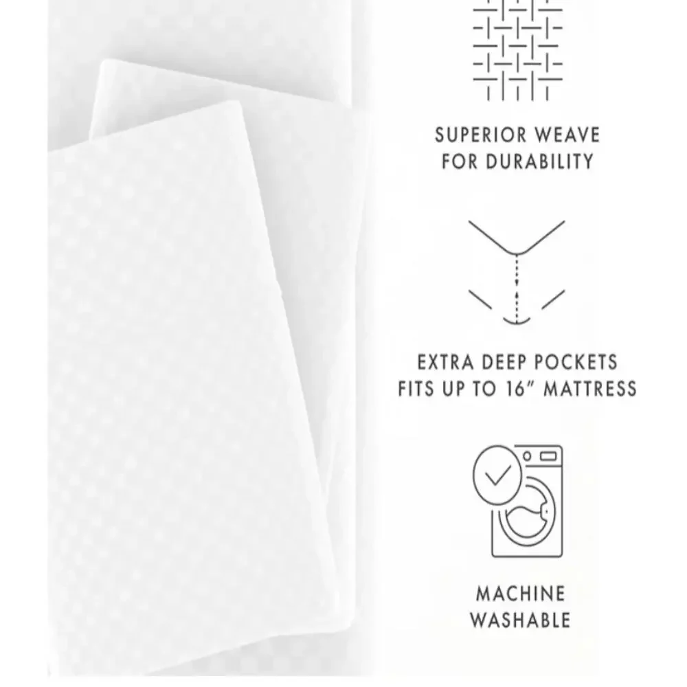 ienjoy Home Expressed In Embossed Checkered 4-Pc. Sheet Set, Queen